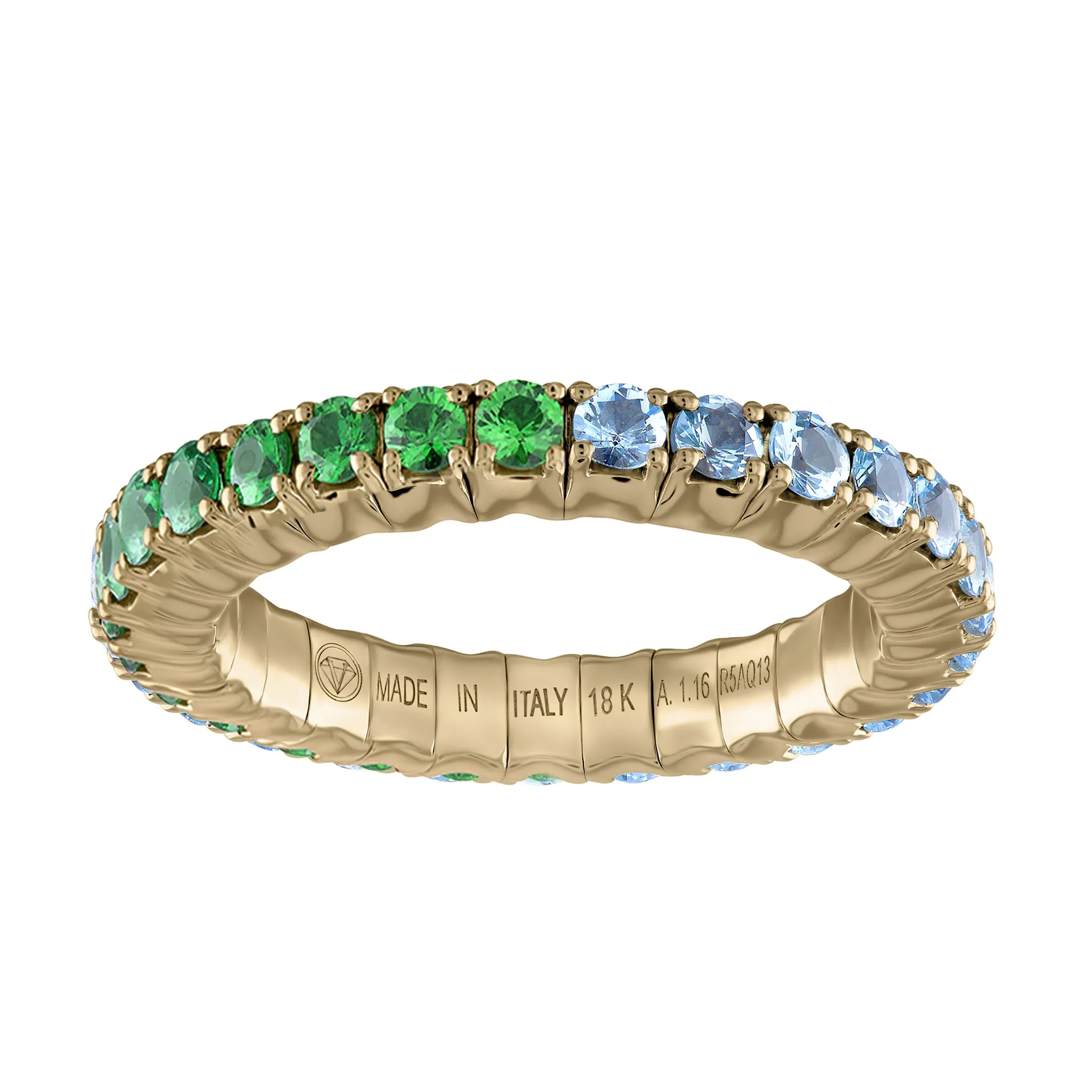 Tsavorites & Light-Blue Sapphires · Duet Rings