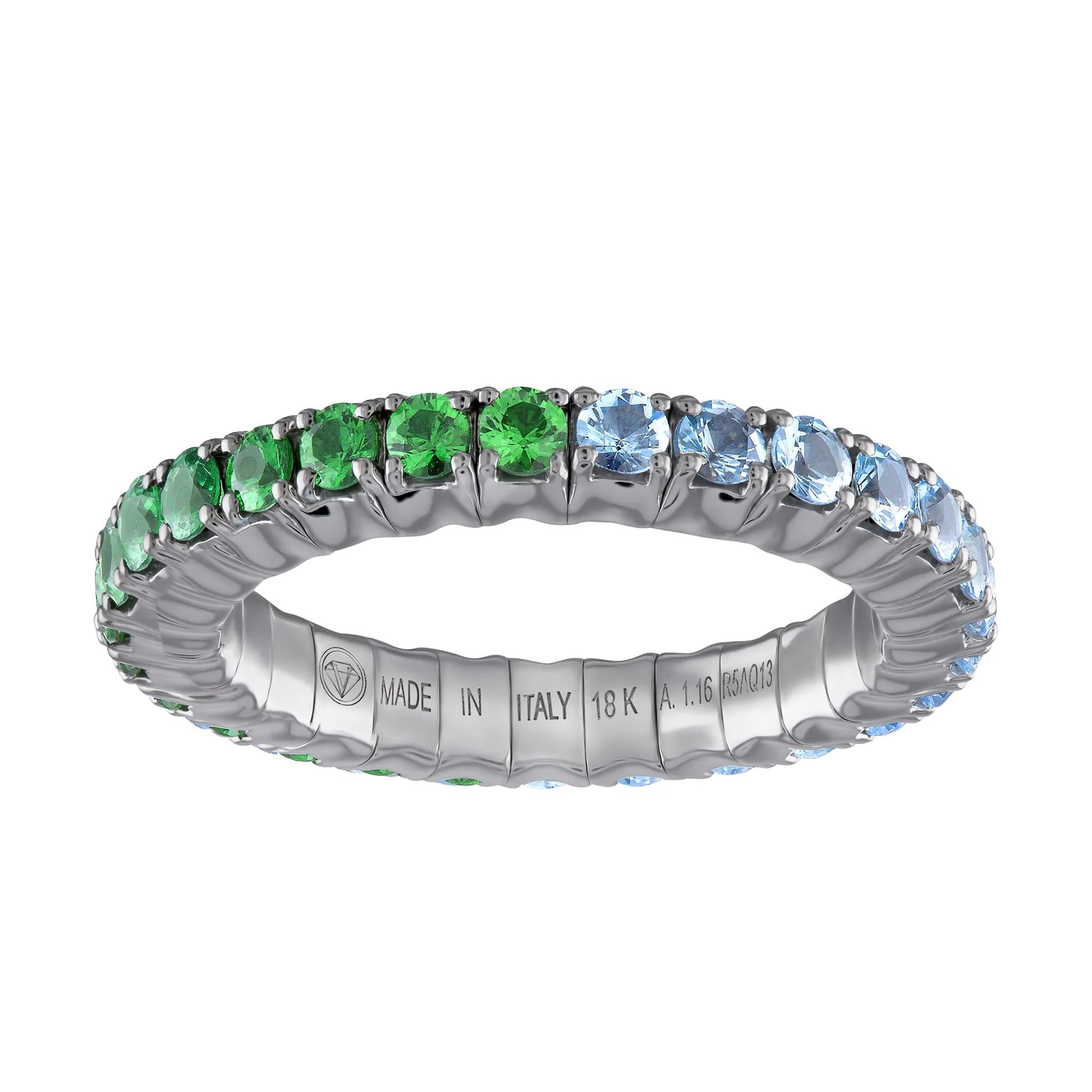 Tsavorites & Light-Blue Sapphires · Duet Rings
