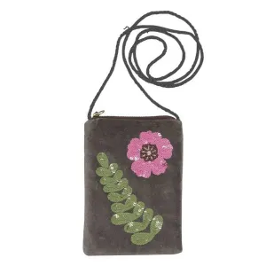 Velvet Phone Bag Sequin Flower