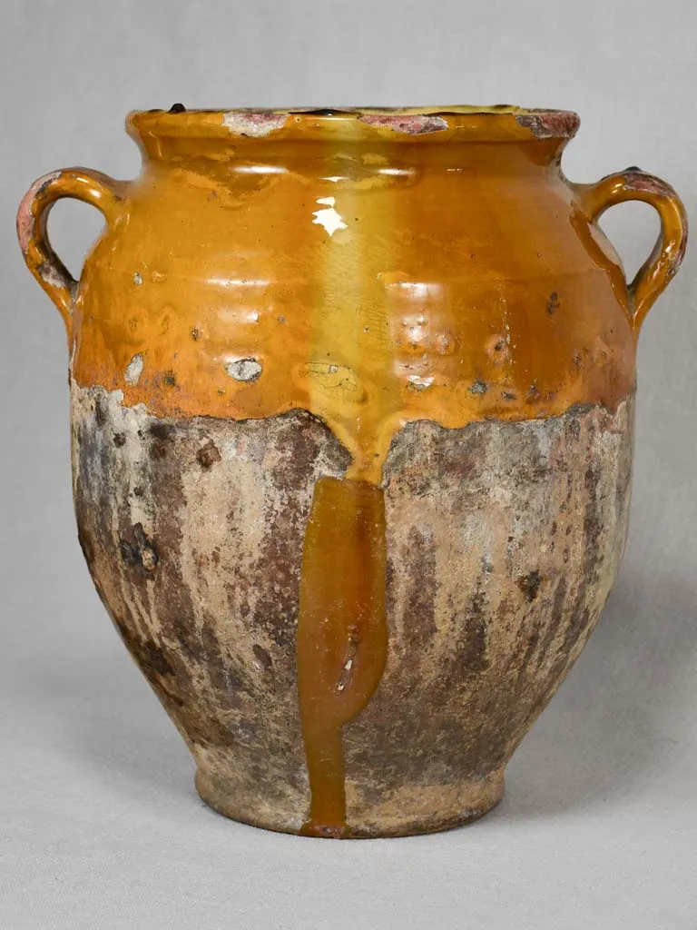 Very large antique French confit pot 13"