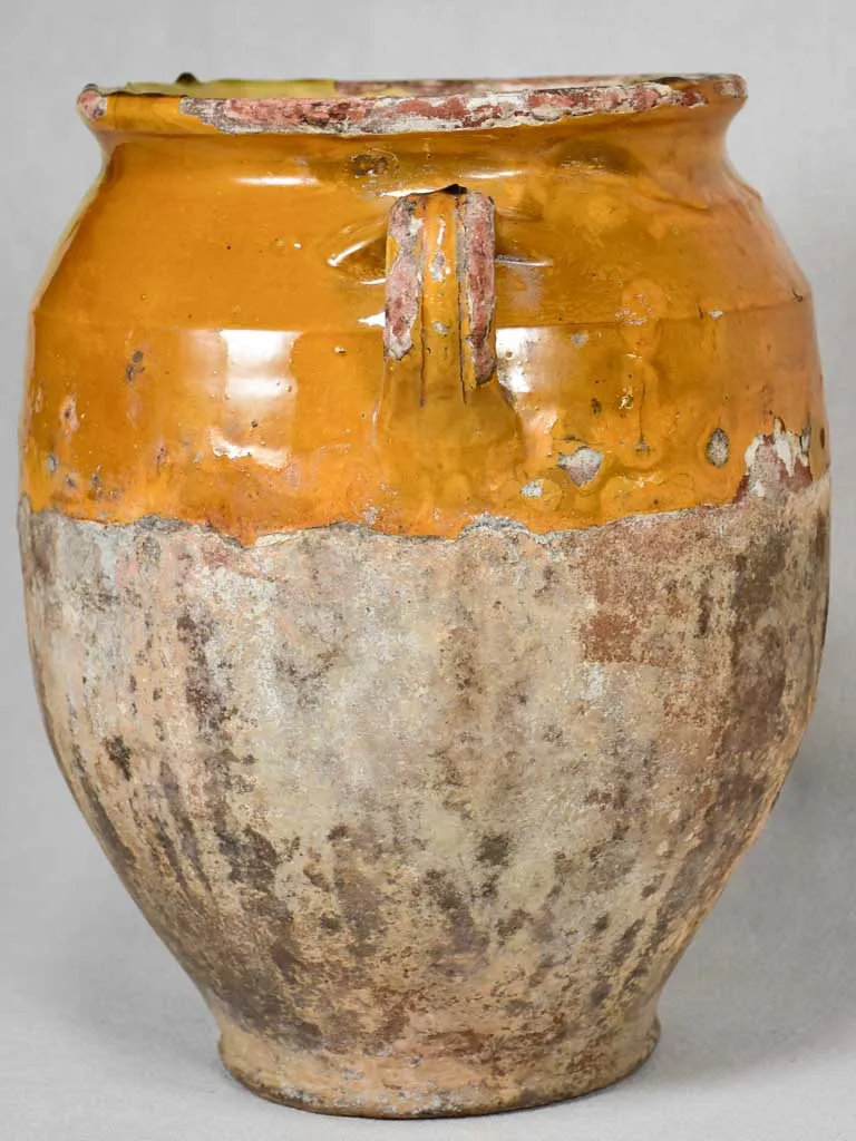 Very large antique French confit pot 13"