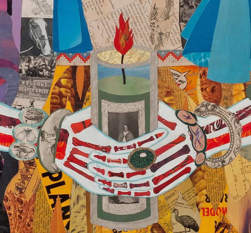 VIGIL (VIOLET) original paper collage