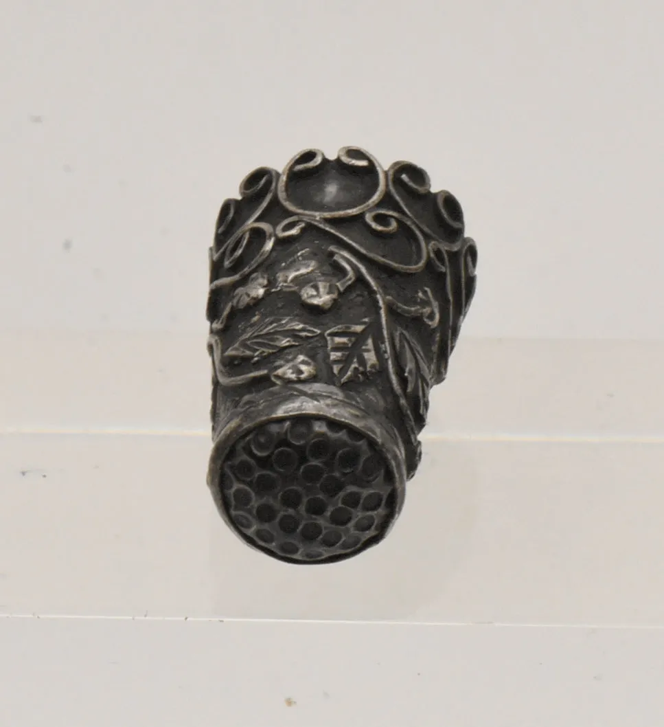 Vintage Sterling Silver Ornate Thimble