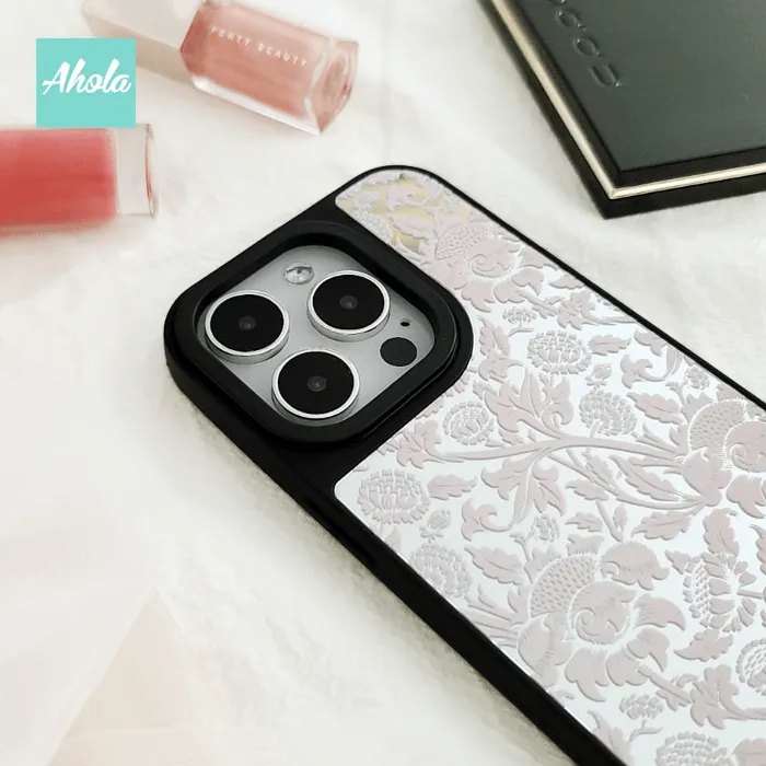 【Vintage】Protective Baroque Print Mirror Phone Case 全包邊復古鏡面名字電話殼