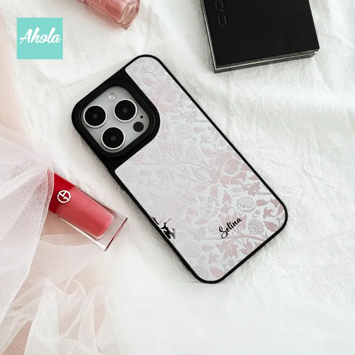 【Vintage】Protective Baroque Print Mirror Phone Case 全包邊復古鏡面名字電話殼