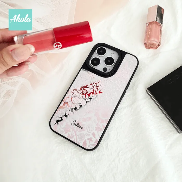 【Vintage】Protective Baroque Print Mirror Phone Case 全包邊復古鏡面名字電話殼