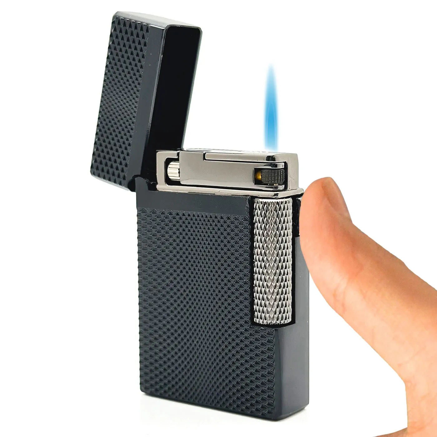 Visol Hubbard Barley Soft Flame and Torch Flame Flint Lighter - Black