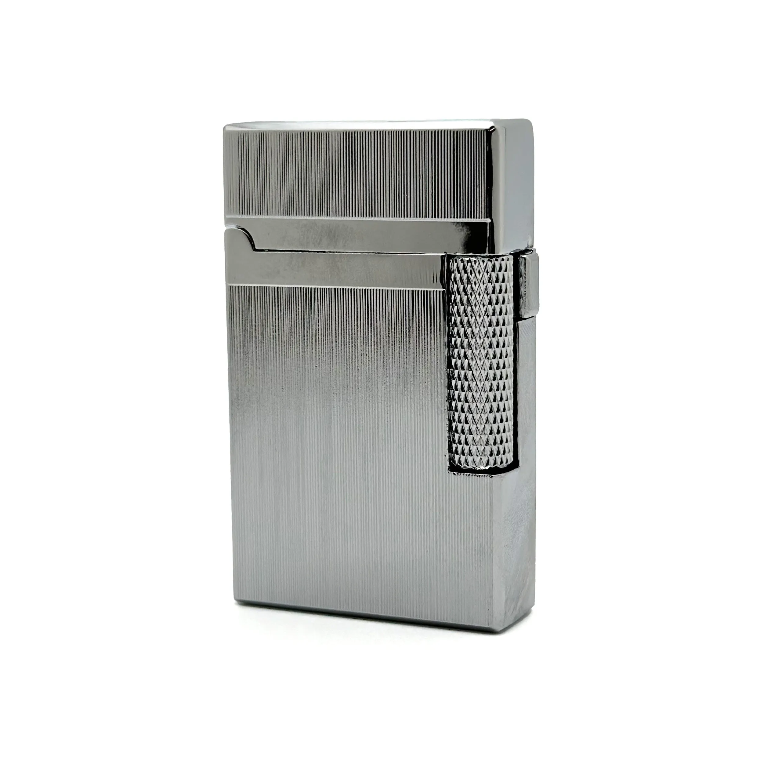Visol Hubbard Brushed Stripes Soft Flame and Torch Flame Flint Lighter - Chrome