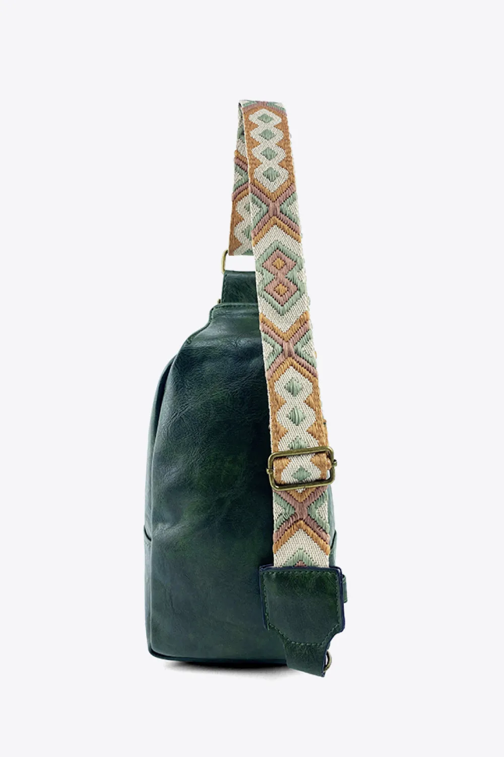 Weekend Shopping Adjustable Strap PU Leather Sling Bag