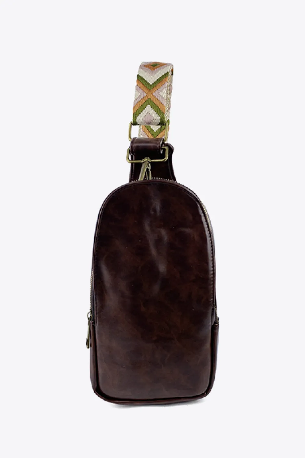 Weekend Shopping Adjustable Strap PU Leather Sling Bag