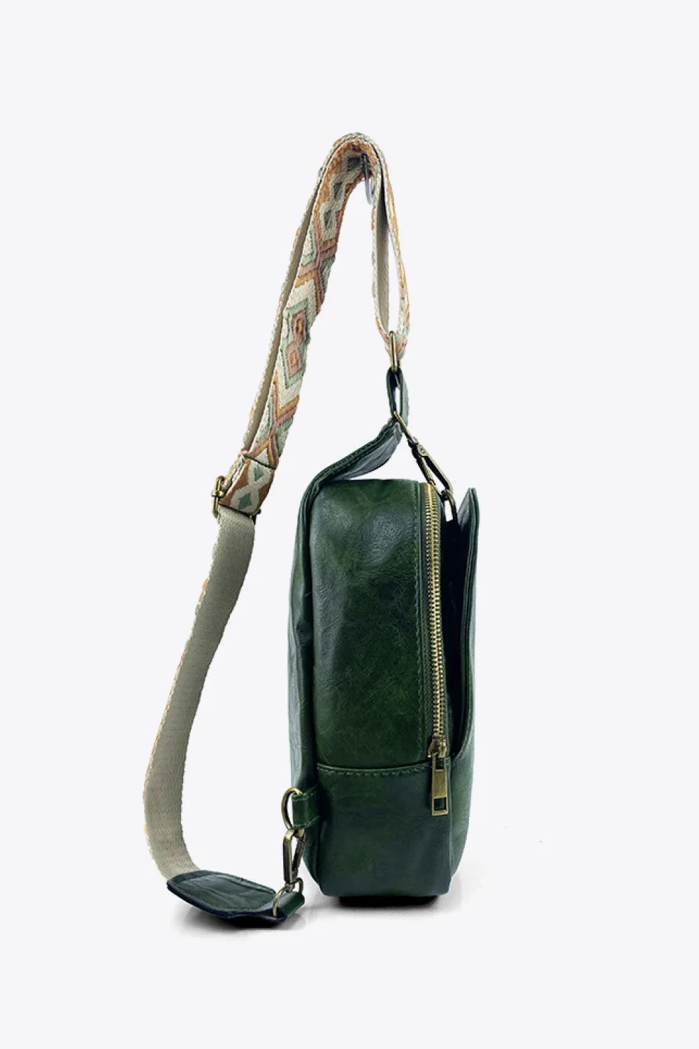 Weekend Shopping Adjustable Strap PU Leather Sling Bag