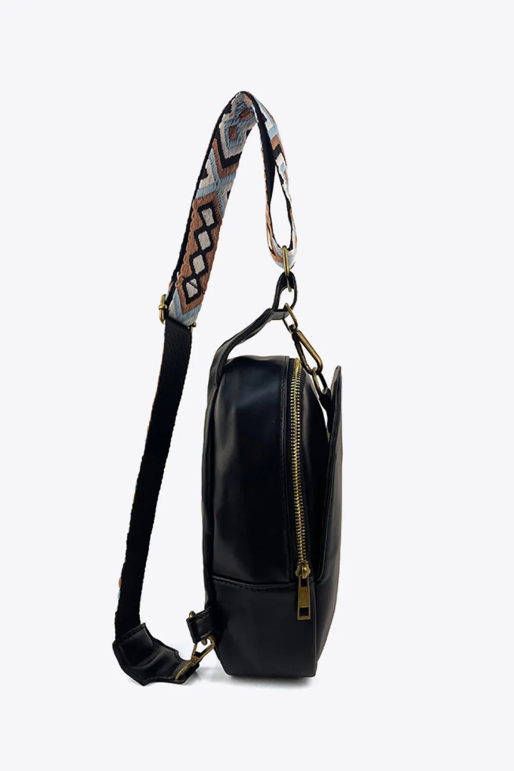 Weekend Shopping Adjustable Strap PU Leather Sling Bag