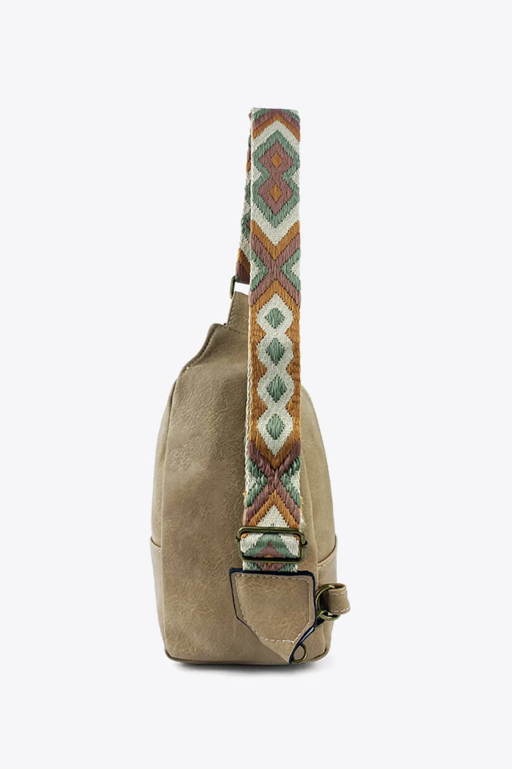 Weekend Shopping Adjustable Strap PU Leather Sling Bag