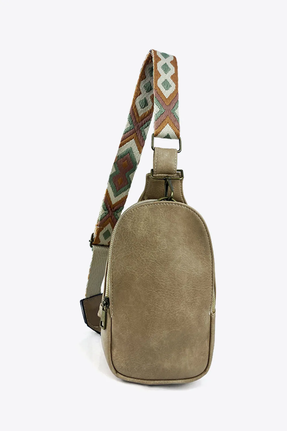 Weekend Shopping Adjustable Strap PU Leather Sling Bag