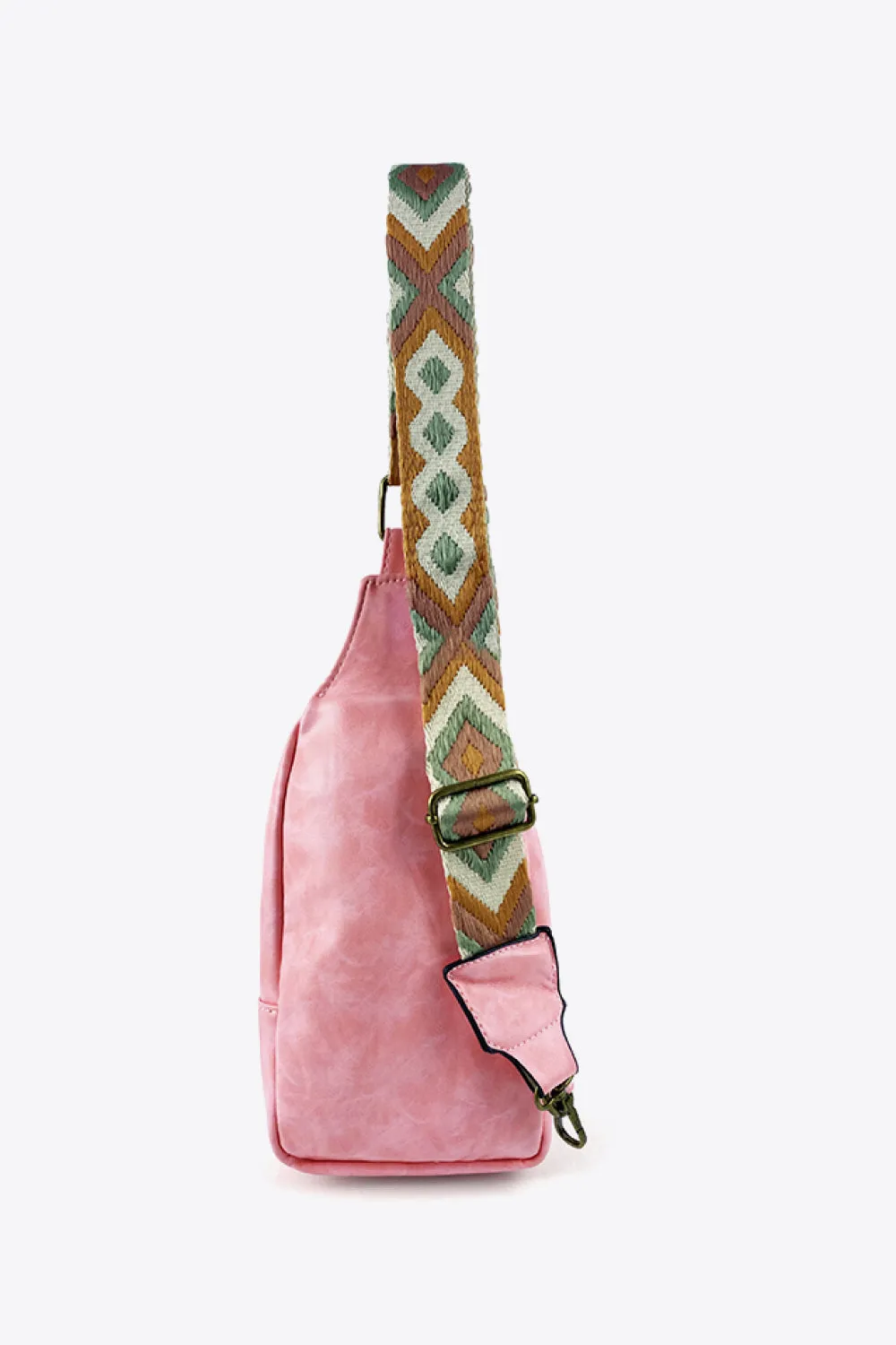 Weekend Shopping Adjustable Strap PU Leather Sling Bag