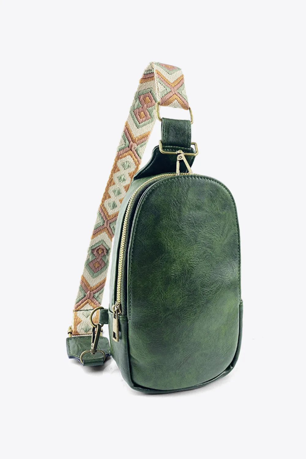 Weekend Shopping Adjustable Strap PU Leather Sling Bag