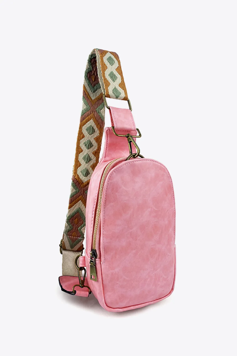 Weekend Shopping Adjustable Strap PU Leather Sling Bag