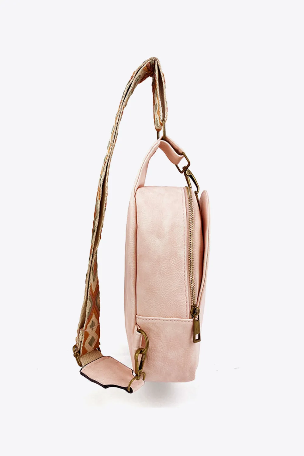 Weekend Shopping Adjustable Strap PU Leather Sling Bag
