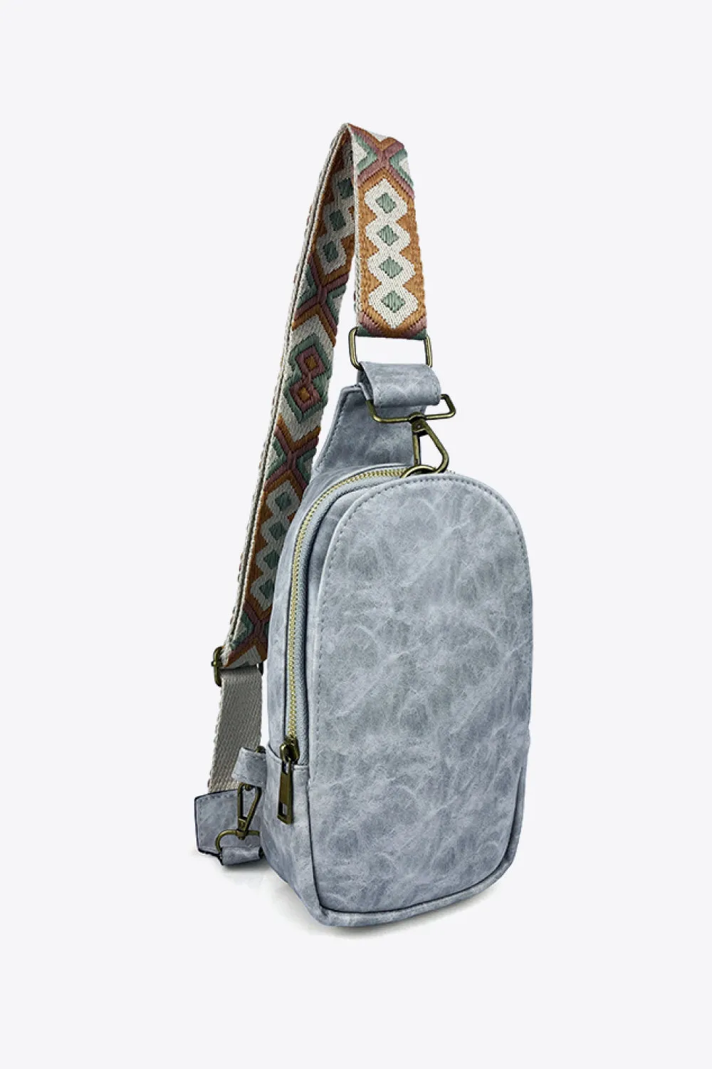 Weekend Shopping Adjustable Strap PU Leather Sling Bag