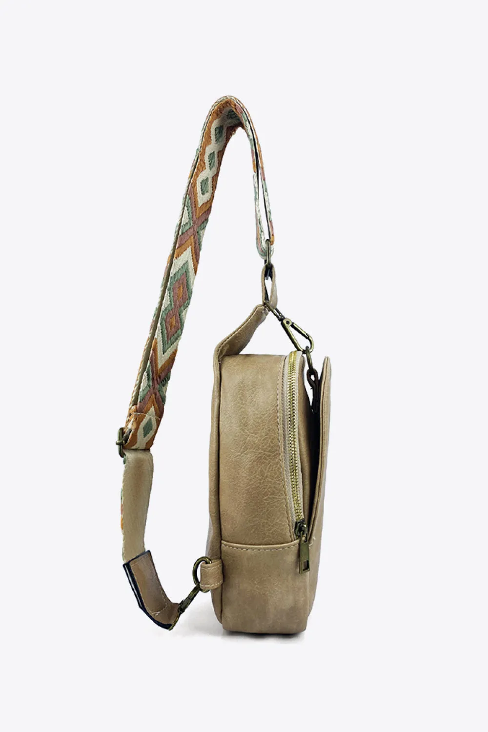 Weekend Shopping Adjustable Strap PU Leather Sling Bag