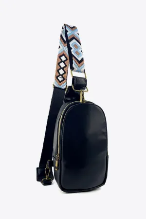 Weekend Shopping Adjustable Strap PU Leather Sling Bag