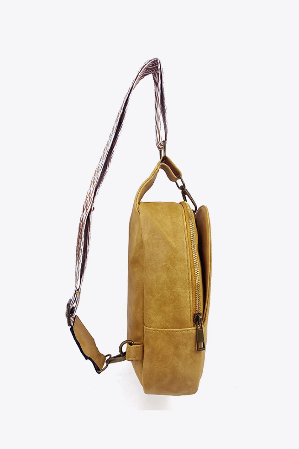 Weekend Shopping Adjustable Strap PU Leather Sling Bag