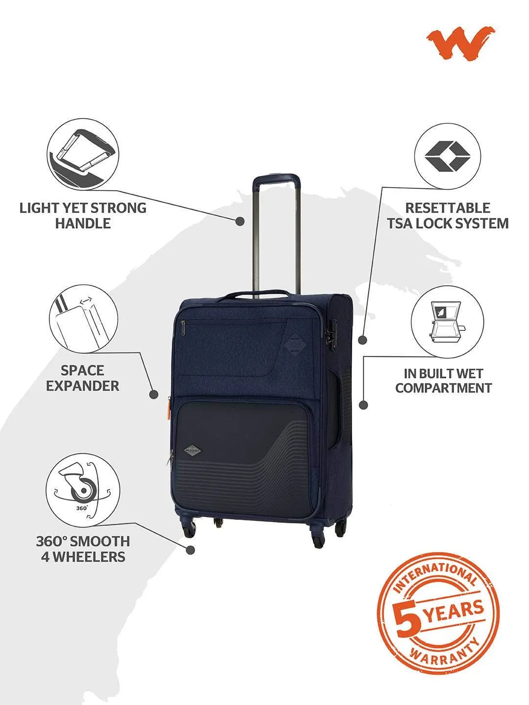 Wildcraft Rigel Plus Soft Trolley Suitcase (12435)