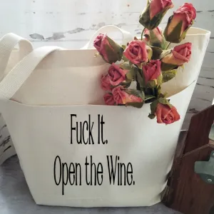Wine Lovers Heavy Cotton Canvas Tote | Large Funny Tote Bag with Pockets | Reusable Bag for Shopping, Beach. Books, or Overnight