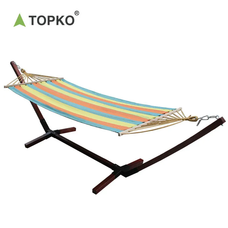 Wooden Stick Cotton Canvas Nylon Hammock