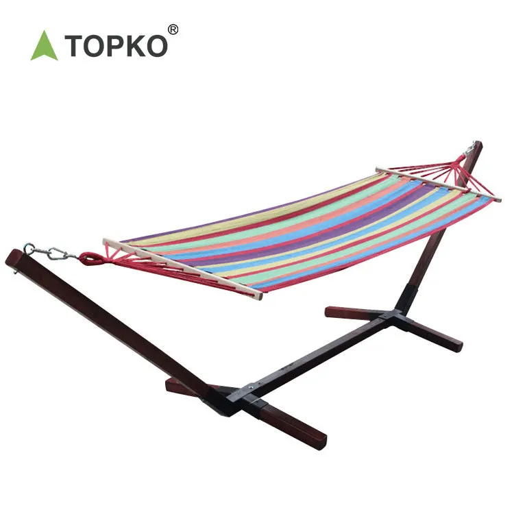 Wooden Stick Cotton Canvas Nylon Hammock