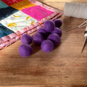 Wool Felt Balls - #37 Lupine - Ten 1" Balls, 2.2cm