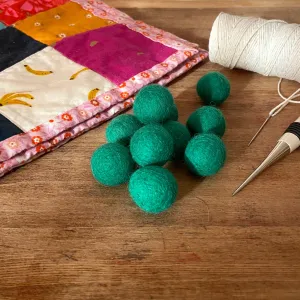 Wool Felt Balls - #59 Jade - Ten 1" Balls, 2.2cm