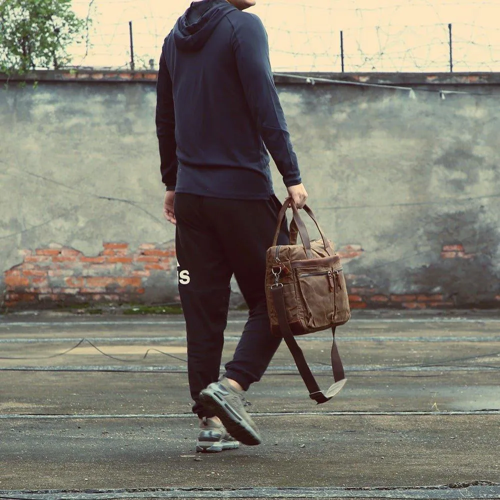 Woosir Men's Satchels Waxed Canvas