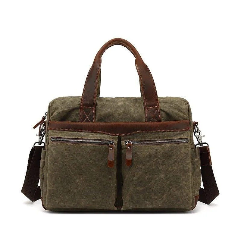 Woosir Men's Satchels Waxed Canvas
