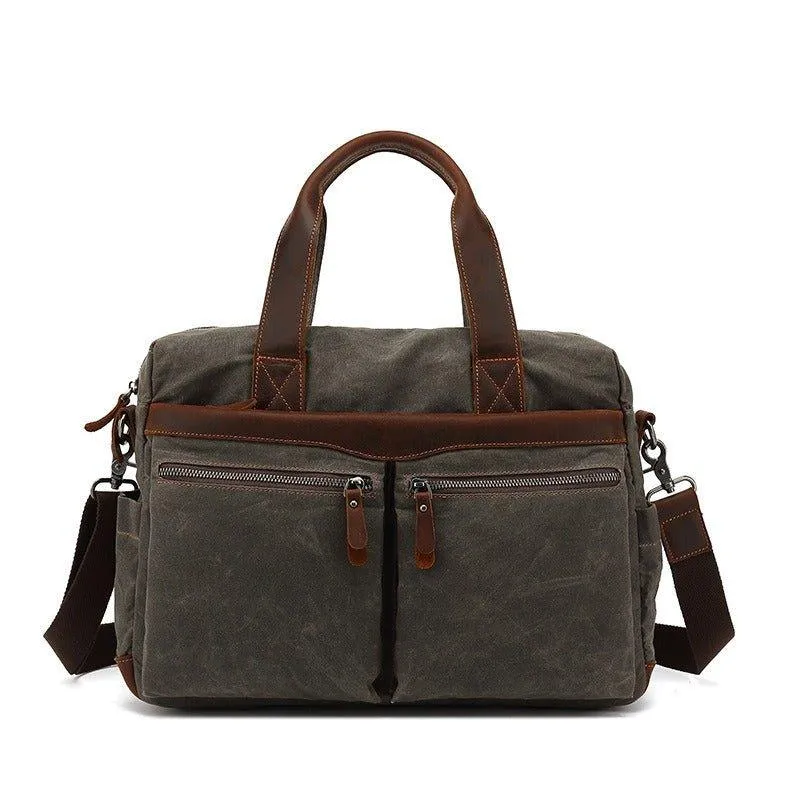 Woosir Men's Satchels Waxed Canvas
