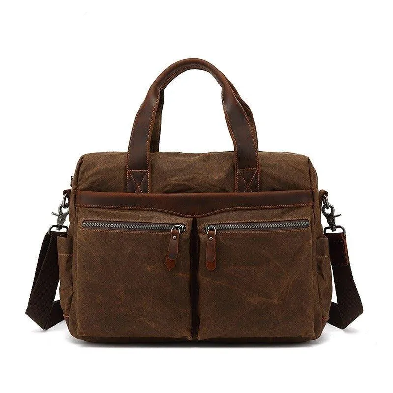 Woosir Men's Satchels Waxed Canvas
