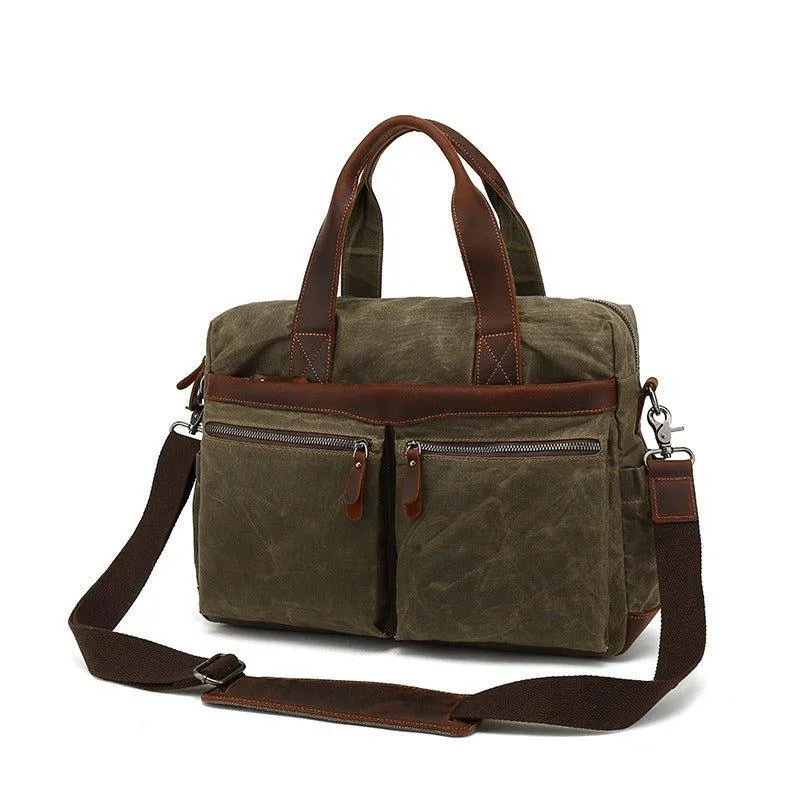 Woosir Men's Satchels Waxed Canvas