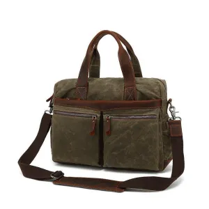 Woosir Men's Satchels Waxed Canvas