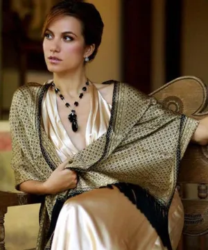 World Views Batik Silk Shawl 68" L x 21" W