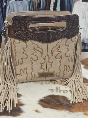 Wrangler Talsma Boot Stitch Fringe Bag Tan