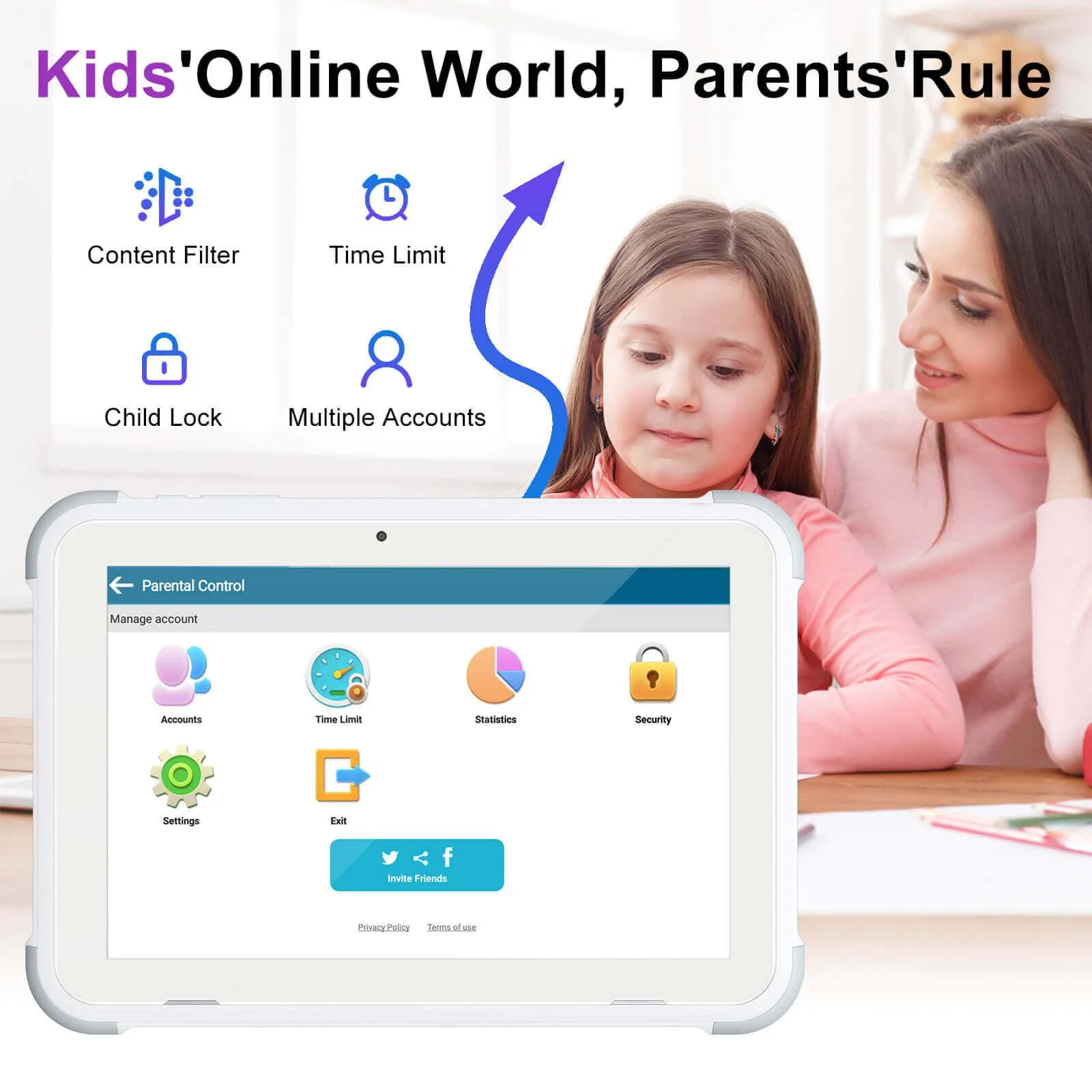 XGODY P30 Dual SIM 4G 1.3Hz Quad Core Processer 8 Inch HD Screen Tablet For Kids