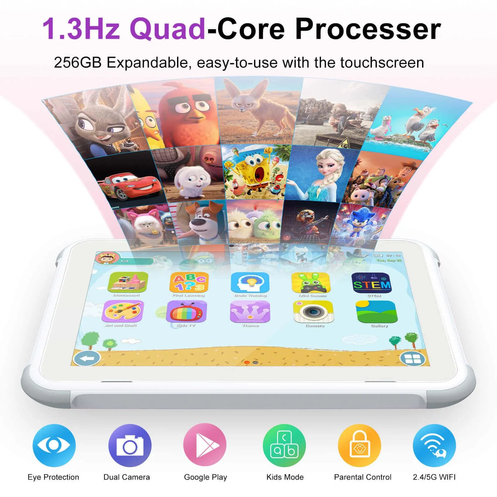 XGODY P30 Dual SIM 4G 1.3Hz Quad Core Processer 8 Inch HD Screen Tablet For Kids
