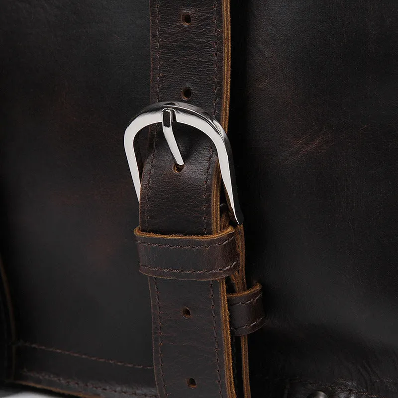 YAAGLE Men's Vintage Multi-functional Tanned Leather Hand briefcase Sling Backpack YG7072R