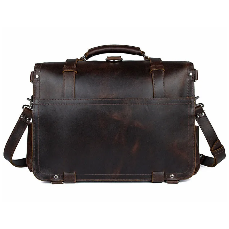 YAAGLE Men's Vintage Multi-functional Tanned Leather Hand briefcase Sling Backpack YG7072R