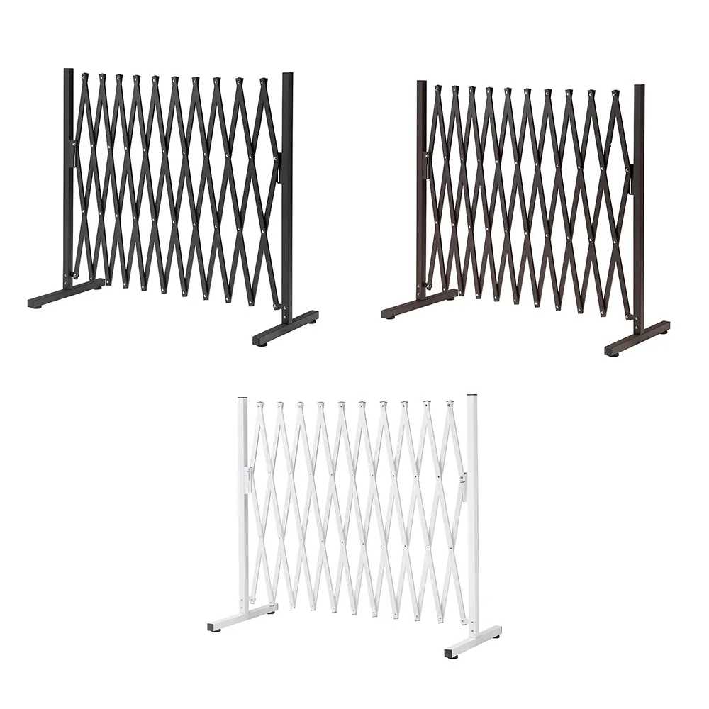 ZUNI Garden Security Fence Gate Expandable Aluminum Barrier Brown/White/Black
